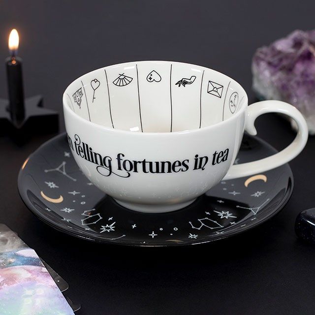 Something Different - Fortune Telling tasse et soucoupe - Blanc/Noir